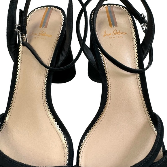 NWOT Sam Edelman Kia Black Suede Block Heel Sandals Size 9M - Picture 12 of 16